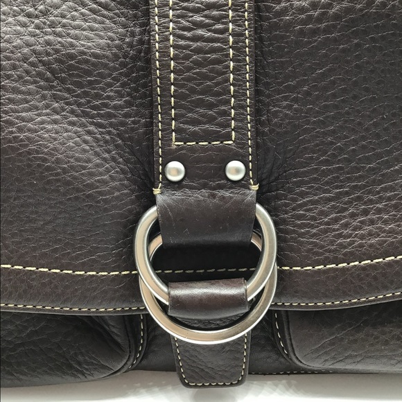 COACH Chelsea C0773-F10893 brown pebbled leather shoulder bag, purple inside. - Picture 2 of 16